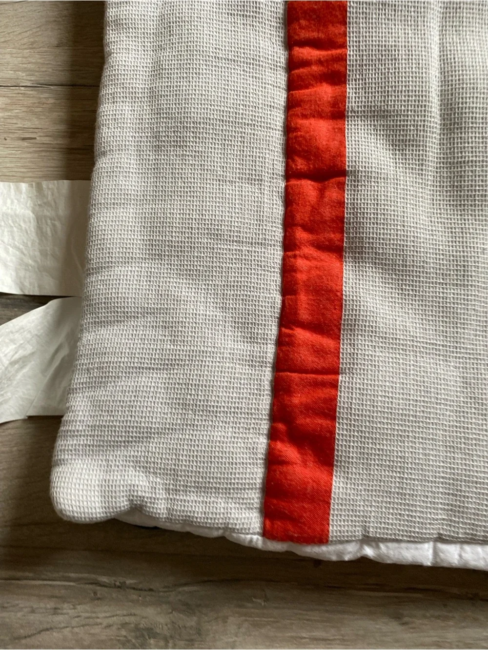 Pottery Barn Striped Quilted Pillow Cover - Red, Yellow, Navy on White